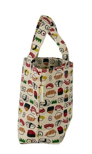 ミニトートバッグ　内ポケット付　おすしWH 画像